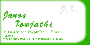 janos komjathi business card